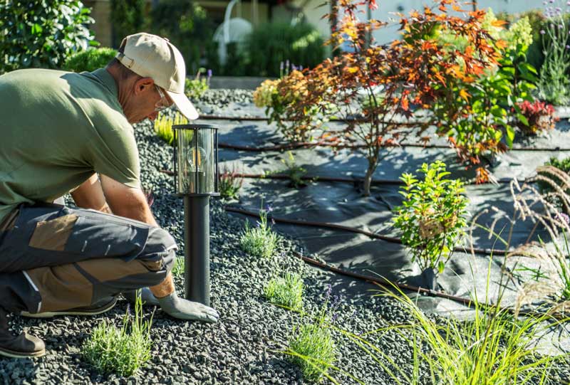 garden lighting installation