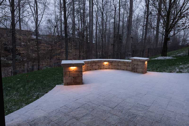hardscape lighting installation
