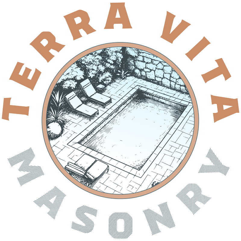 terra vita logo masonry construction contractor logo